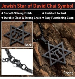 David of Star Necklace for Men Women, Jewish Star Pendant Necklace Stainless Steel Hebrew Amulet Jewelry, Gift Box 10. Custom...