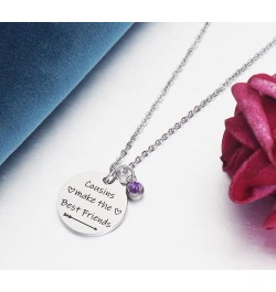 Cousins Birthstone Necklace Gift Cousins Make the Best Friend Engraved Pendant with Message Card Birthday Gift for Cousin Bes...