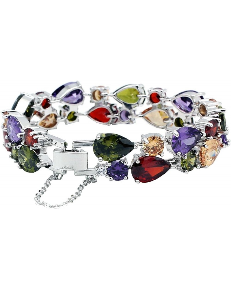 Classic Multi Gemstones Silver Sets, Amethyst Garnet Morganite Peridot 7.5 inch (19 cm) Bracelets $15.79 Necklaces