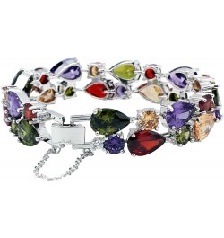 Classic Multi Gemstones Silver Sets, Amethyst Garnet Morganite Peridot 7.5 inch (19 cm) Bracelets $15.79 Necklaces