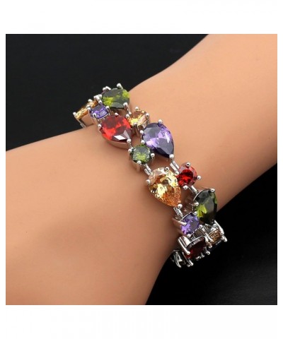 Classic Multi Gemstones Silver Sets, Amethyst Garnet Morganite Peridot 7.5 inch (19 cm) Bracelets $15.79 Necklaces