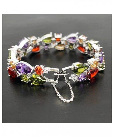 Classic Multi Gemstones Silver Sets, Amethyst Garnet Morganite Peridot 7.5 inch (19 cm) Bracelets $15.79 Necklaces