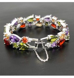 Classic Multi Gemstones Silver Sets, Amethyst Garnet Morganite Peridot 7.5 inch (19 cm) Bracelets $15.79 Necklaces