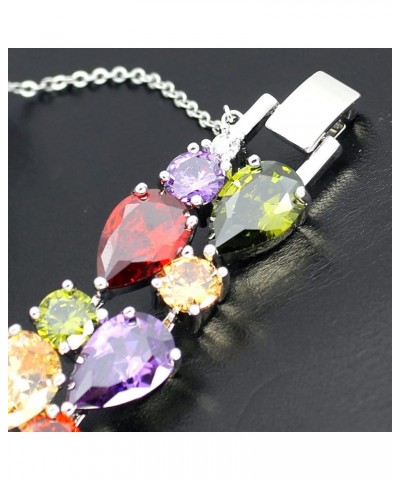 Classic Multi Gemstones Silver Sets, Amethyst Garnet Morganite Peridot 7.5 inch (19 cm) Bracelets $15.79 Necklaces