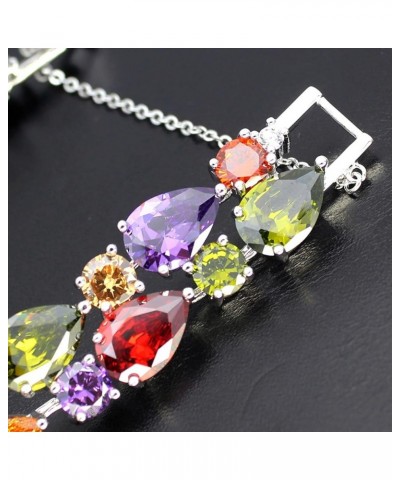 Classic Multi Gemstones Silver Sets, Amethyst Garnet Morganite Peridot 7.5 inch (19 cm) Bracelets $15.79 Necklaces