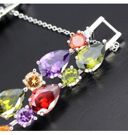 Classic Multi Gemstones Silver Sets, Amethyst Garnet Morganite Peridot 7.5 inch (19 cm) Bracelets $15.79 Necklaces