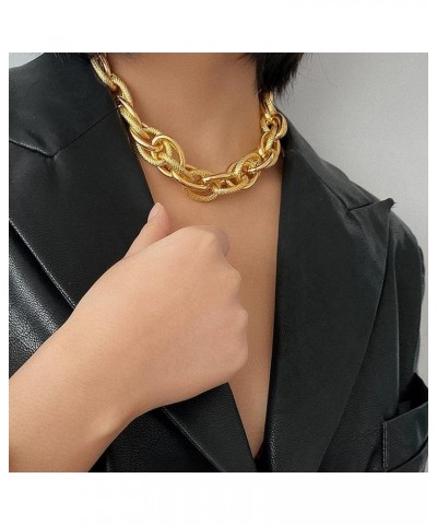 Chunky Gold Necklace Chunky Charm Necklace Gold Choker Necklace for Women Trendy Punk Cuban Link Chain Necklace Teen Girl Gif...