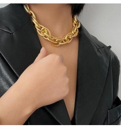 Chunky Gold Necklace Chunky Charm Necklace Gold Choker Necklace for Women Trendy Punk Cuban Link Chain Necklace Teen Girl Gif...