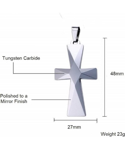 Tungsten Carbide Crosses Large or Small with a Matching Color Cuban Chain Selection of Narrow or Wide 22.0 Inches Small Black...