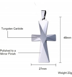 Tungsten Carbide Crosses Large or Small with a Matching Color Cuban Chain Selection of Narrow or Wide 22.0 Inches Small Black...