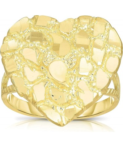 10k Yellow Gold Small or Large Heart Nugget Ring Medium $75.69 Rings