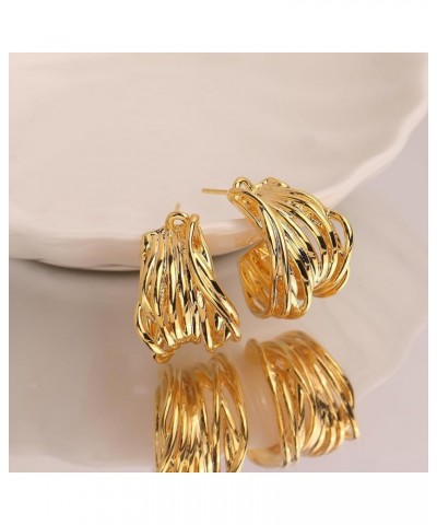 Gold Crystal Hoop Huggie Earrings for Women Girls - Trendy Unique Sparkly Rhinestone CZ Thick Earings Hypoallergenic Wedding ...