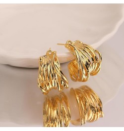 Gold Crystal Hoop Huggie Earrings for Women Girls - Trendy Unique Sparkly Rhinestone CZ Thick Earings Hypoallergenic Wedding ...