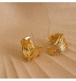 Gold Crystal Hoop Huggie Earrings for Women Girls - Trendy Unique Sparkly Rhinestone CZ Thick Earings Hypoallergenic Wedding ...