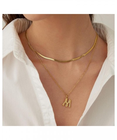 Gold Necklace for Women 14K Solid Gold Plated Cute Choker Letter Initial Necklaces for Women Teen Girls Gold Layered Necklace...