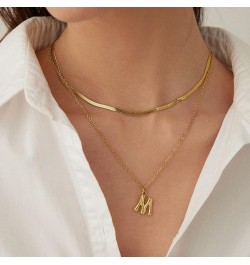 Gold Necklace for Women 14K Solid Gold Plated Cute Choker Letter Initial Necklaces for Women Teen Girls Gold Layered Necklace...