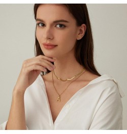 Gold Necklace for Women 14K Solid Gold Plated Cute Choker Letter Initial Necklaces for Women Teen Girls Gold Layered Necklace...