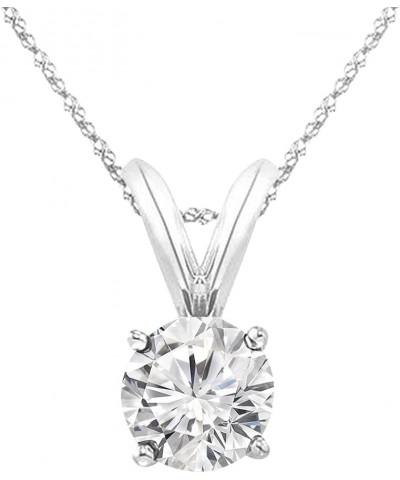 3/8-3 Carat IGI Certified LAB-GROWN Round Cut 4 Prong Diamond Pendant Necklace + 16" 14K Gold Chain Ultra Premium Collection ...