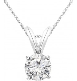 3/8-3 Carat IGI Certified LAB-GROWN Round Cut 4 Prong Diamond Pendant Necklace + 16" 14K Gold Chain Ultra Premium Collection ...