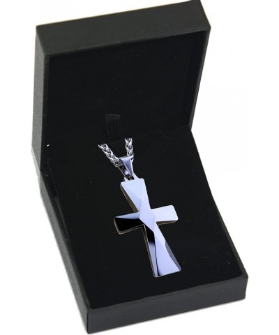 Tungsten Carbide Crosses Large or Small with a Matching Color Cuban Chain Selection of Narrow or Wide 22.0 Inches Small Black...