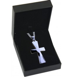 Tungsten Carbide Crosses Large or Small with a Matching Color Cuban Chain Selection of Narrow or Wide 22.0 Inches Small Black...