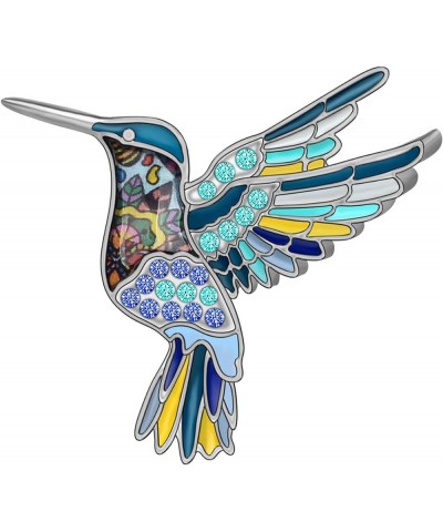 Cute Enamel Hummingbird Bird Brooch Pins for Women Fashion Blue $7.79 Brooches & Pins