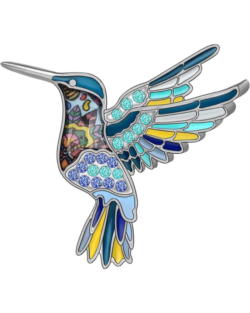 Cute Enamel Hummingbird Bird Brooch Pins for Women Fashion Blue $7.79 Brooches & Pins