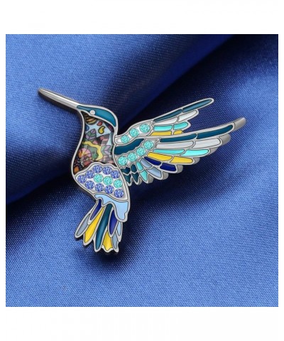 Cute Enamel Hummingbird Bird Brooch Pins for Women Fashion Blue $7.79 Brooches & Pins