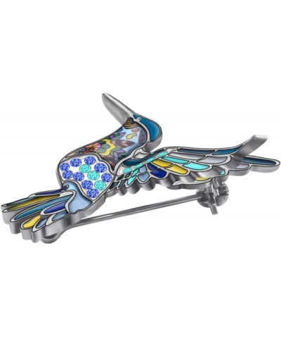 Cute Enamel Hummingbird Bird Brooch Pins for Women Fashion Blue $7.79 Brooches & Pins