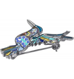 Cute Enamel Hummingbird Bird Brooch Pins for Women Fashion Blue $7.79 Brooches & Pins