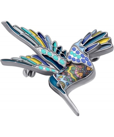 Cute Enamel Hummingbird Bird Brooch Pins for Women Fashion Blue $7.79 Brooches & Pins