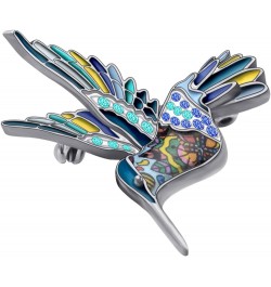 Cute Enamel Hummingbird Bird Brooch Pins for Women Fashion Blue $7.79 Brooches & Pins