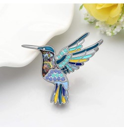 Cute Enamel Hummingbird Bird Brooch Pins for Women Fashion Blue $7.79 Brooches & Pins