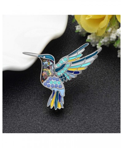 Cute Enamel Hummingbird Bird Brooch Pins for Women Fashion Blue $7.79 Brooches & Pins