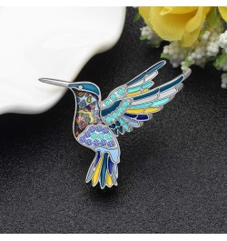 Cute Enamel Hummingbird Bird Brooch Pins for Women Fashion Blue $7.79 Brooches & Pins