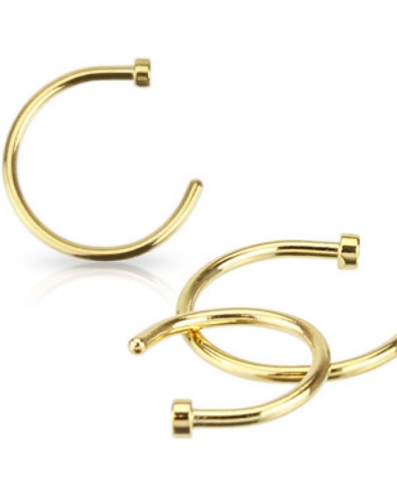 WildKlass Nose Hoop 316L Surgical Steel (Sold by Piece) 18 GA, Length: 10mm, Gold $8.11 Body Jewelry