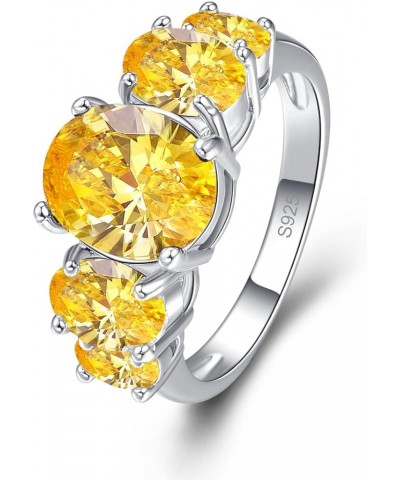 925 Sterling Silver Natural Novelty Filled Sapphire Quartz Topaz Engagement Wedding Ring US6 A_Yellow $4.79 Others