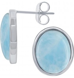 Sterling Silver Blue Larimar Earrings for Women - Natural Larimar Jewelry - Natural Blue Larimar Stones - Unique Hypoallergen...