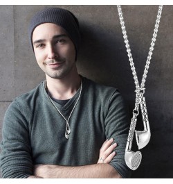 for Men Necklace Style Hip Hop and Women Trend Earbud Necklace Necklaces & Pendants Dainty Necklace (Silver, One Size) Silver...