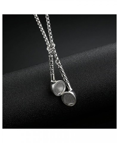 for Men Necklace Style Hip Hop and Women Trend Earbud Necklace Necklaces & Pendants Dainty Necklace (Silver, One Size) Silver...