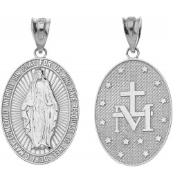 Certified 10k Gold Miraculous Medal Of Blessed Virgin Mary Catholic Charm Pendant Necklace White Gold 16.0 Inches $146.19 Nec...