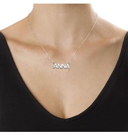 MYKA - Personalized All Capital Name Style Necklace- Custom Caps Nameplate Pendant Silver 925 & Gold Plating Jewelry Gift Ama...