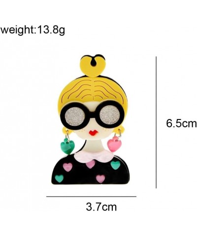 Creative Acrylic Brooches, Trendy Cute Acrylic Acetic Figure Brooch Women Suits Brooch Pins Sweater Scarf Coat Accessories(A)...