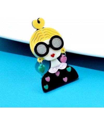 Creative Acrylic Brooches, Trendy Cute Acrylic Acetic Figure Brooch Women Suits Brooch Pins Sweater Scarf Coat Accessories(A)...