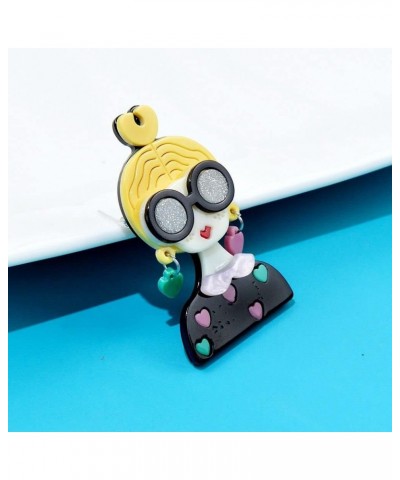 Creative Acrylic Brooches, Trendy Cute Acrylic Acetic Figure Brooch Women Suits Brooch Pins Sweater Scarf Coat Accessories(A)...