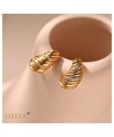 HEEYA® Chunky Gold Hoop Earrings - Gold Hoops Earrings for Women - 14K Real Gold Plated Chunky Hoop Earrings for Girls - Hypo...