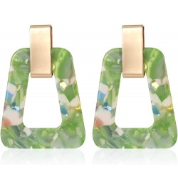 Acrylic Geometric Statement Earrings - Mottled Resin Lightweight Dangle Earrings for Party or Vacation Green $8.61 Earrings