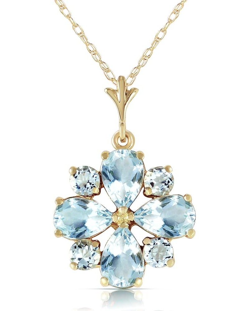 2.43 Carat 14k Solid Gold Necklace with Natural Aquamarine Pendant 14.0 Inches $190.52 Necklaces