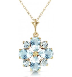 2.43 Carat 14k Solid Gold Necklace with Natural Aquamarine Pendant 14.0 Inches $190.52 Necklaces