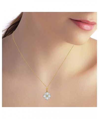 2.43 Carat 14k Solid Gold Necklace with Natural Aquamarine Pendant 14.0 Inches $190.52 Necklaces